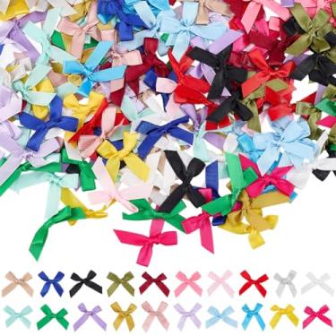 Imagem de SOFPLATE 200 peças de 20 cores mini laços de fita rosa laços artesanais pequenos coquete pré-amarrado laço apliques para fantasia cabelo Natal casamento festa aniversário guirlanda decoração embrulho