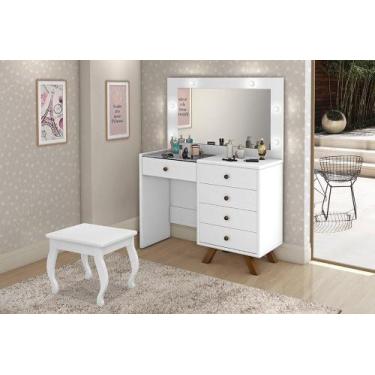 Imagem de Penteadeira Camarim Luna Branca com Banqueta Luapa