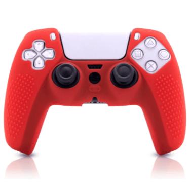 Imagem de Capa Silicone Anti Derrapante Radalishop, Para Controle Sony Playstation 5, Vermelha