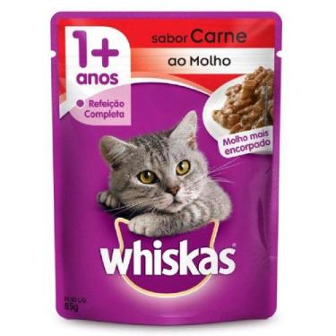 Imagem de Sachê Whiskas Carne ao Molho para Gatos Adultos 85 g