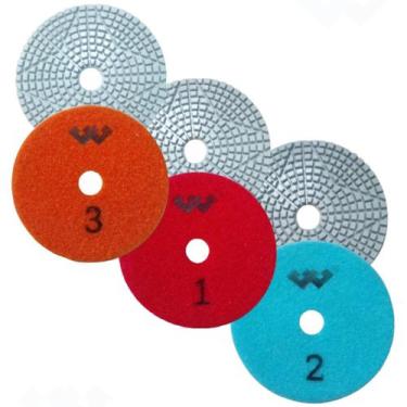 Imagem de Kit Lixa Diamantada Brilho Dágua Passo 1 2 3 Porcelanato - Anker do Br