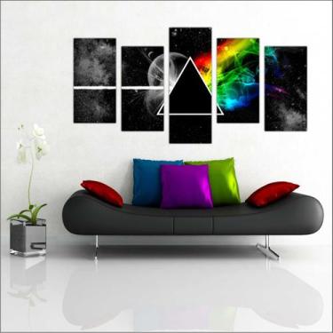 Imagem de Quadro Decorativo Pink Floyd Mosaico 5 Peças Moderno G9 - Vital Quadro