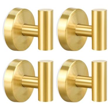 Imagem de Wexecon Pacote com 4 ganchos de ventosa, ganchos de chuveiro de aço inoxidável – sem necessidade de perfuração, removíveis e reutilizáveis para banheiro, cozinha, porta, parede