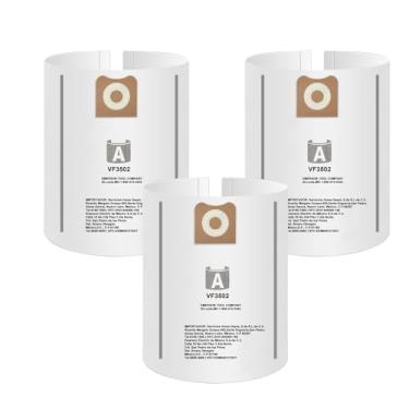 Imagem de Pacote com 3 sacos de vácuo VF3502 compatíveis com aspiradores secos úmidos Ridgid de 12 a 16 galões, sacos de filtro de substituição de alta eficiência para o modelo WD1950 WD1956 WD1850 WD1851