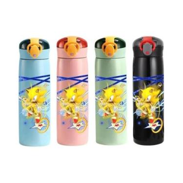 Imagem de Copo Infantil De Aço Inoxidável Isolado Com Canudo De 460ml, Garrafa P