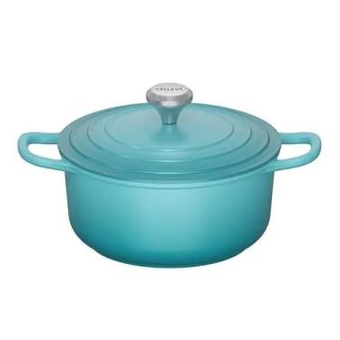 Imagem de Caçarola Antiaderente com Revestimento Nanocerâmico 24cm – 4,5L | Compatível com Indução e Forno | Alumínio e Cerâmica(Azul-Claro)