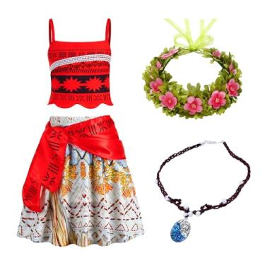 Imagem de AmzManch Fantasia de princesa para meninas, aventura, tema infantil, festa de aniversário, Halloween, cosplay, conjunto de saia, Vermelho, 2-3 Anos