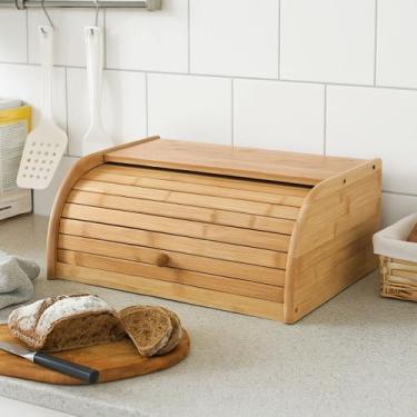 Imagem de Porta Paes Com Tampa Retratil Em Bambu Armazenamento De Paes - Mimo St