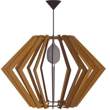 Imagem de Luminária Teto Tipo Pendente Pegasus Mdf Completa - Marrom - LENOBRE, 