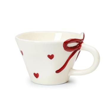 Imagem de Koythin Caneca de café de cerâmica, canecas engraçadas fofas para coquetéis de leite, suco, latte cappuccino, xícaras de café expresso estéticas para festas, chá da tarde, xícara de chá com alívio de