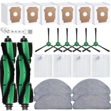Imagem de MIXEAL 25 peças de reposição para iRobot Roomba 104 / Q052/ 105 Vac/ 105 Combo Robot Vacuum, Q0520 105 2 escovas principais, 6 sacos de pó, 6 escovas laterais, 4 filtros, 6 esfregões