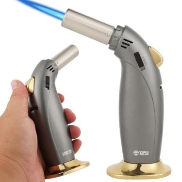Imagem de Tocha de butano Firepower para tocha de cozinha premium com trava de segurança ajustável, recarregável, multiuso, maçarico culinário para creme brulee, assar, churrasco, cozinhar (gás butano não