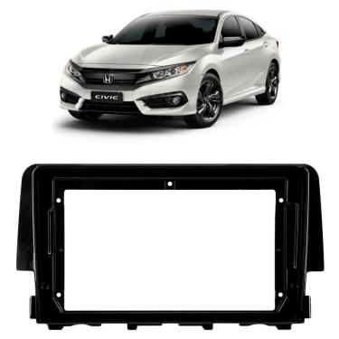 Imagem de Moldura Painel Central 9 Polegadas Civic 2017 à 2021 Black Piano Som