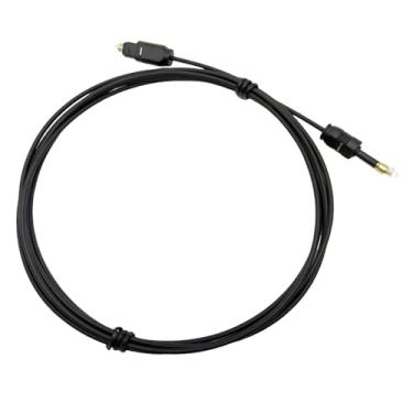 Imagem de KiBcsLic Cabo de áudio óptico digital, 3,5 mm, fácil de usar, portátil, multiuso, SPDIF, resistente para amplificador doméstico, 500cm