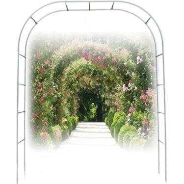 Imagem de Arco De Jardim De Aço Inoxidável, Arco De Entrada Ao Ar Livre Do Jardim - Proteção Solar/prevenção De Ferrugem, Largo 120cm 150cm 180cm 200cm 220cm, 25mm with base, W 2.8M x H 2.4 M