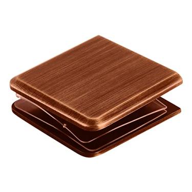 Imagem de Grampo de vidro resistente para montagem na parede estilo buraco em vidro chanfrado CRL, 2" (51 mm) Wide x 2" (51 mm) High, Antique Brushed Copper