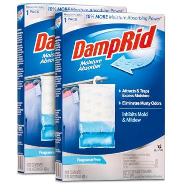 Imagem de Absorventes de Umidade Absorventes de Umidade Damp Rid - 2 Pacotes Individuais de 450 ml Sem Fragrância - Desodorizador de Armário Eliminador de Odores, 10% Mais Potência de Absorção de Umidade