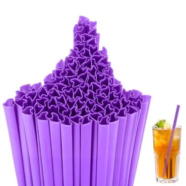 Imagem de Potchen 100 Pçs Canudos de Plástico em Forma de Chapéu de Bruxa de Halloween Canudos Descartáveis Coquetel para Festa de Halloween Suprimentos de Festa Assustadora (Roxo)