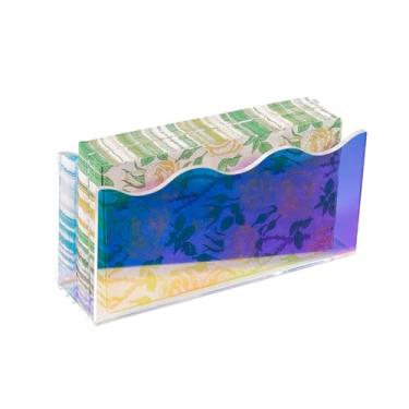 Imagem de Suporte de toalha de hóspede acrílico para banheiro, suporte de guardanapo de borda ondulada prisma para mesa, cozinha, suporte de toalha de mão descartável, bandeja de guardanapo de papel para