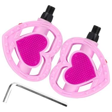 Imagem de WEEROCK Pedal de bicicleta infantil 1/5.1 cm infantil rosa pedais para 12 14 16 20 polegadas manivela peça única bicicleta meninas bicicleta jovem, rosa claro