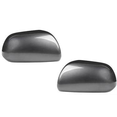 Imagem de ABAGAEL Capa de espelho compatível com Toyota Sienna 2012-2020, um par de capa de espelho retrovisor de porta lateral sem luz de seta para Sienna 87945-08021-B1,87915-08021-B1 (cinza)