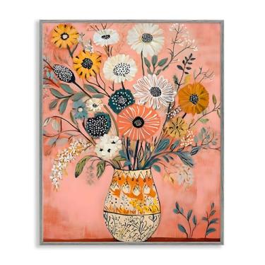 Imagem de Stupell Industries Vaso de buquê com estampa boho cinza, arte giclée, design da Creative Studio, 50 x 40 cm