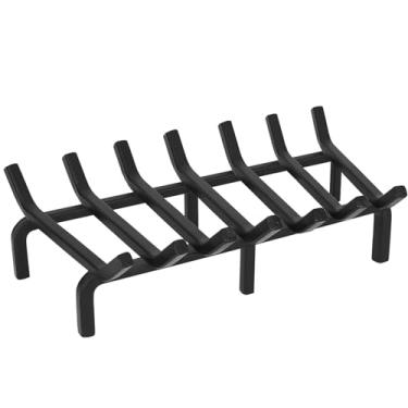 Imagem de TwentyNext Grelha para lareira, suporte de lenha de aço sólido resistente para lareira interna e externa, chaminé, lareira (61 cm)