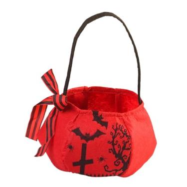 Imagem de Fenteer Sacola de doces para doces de Halloween, embalagem para presentes, bolsa de transporte, sacola de compras reutilizável para decoração de Halloween, Bastão
