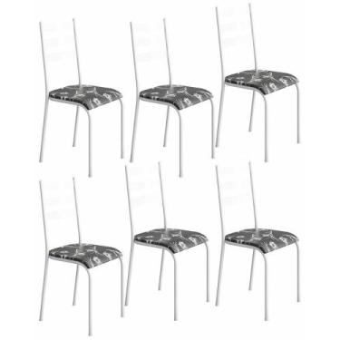 Imagem de Kit 6 Cadeiras 541 Sala Jantar Cozinha Pés Aço Tubular - Loja DoceLar,