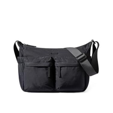 Imagem de LOVEVOOK Bolsas transversais fofas para mulheres, bolsa Hobo pequena e bolsas mensageiro masculinas com alça ajustável, viagem e trabalho, Deep Space Black, 13.5-inch