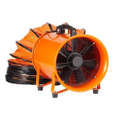 Imagem de HYZHANHONG Ventoinha Sopradora Industrial Portátil de 16 Polegadas com Mangueira de Duto de 5M, Ventilador de Exaustão de Alta Velocidade de 2800 R/Min para Extração e Ventilação