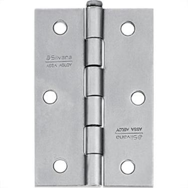 Imagem de Dobradica Silvana 850 Ferro Zincado Cartela 3 Pecas Com Parafuso 3'', 