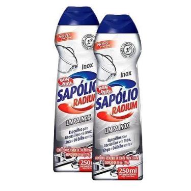 Imagem de 2 Saponáceo Cremoso Limpa Inox Sapólio Radium Squeeze 250ml