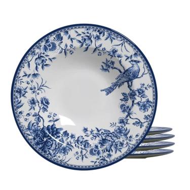 Imagem de Jogo De 4 Pratos Fundo Cerâmica 25Cm Chinese Garden Alleanza