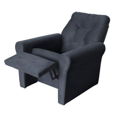 Imagem de Poltrona Reclinável Clio em Veludo com 3 Posições Matrix, Cinza