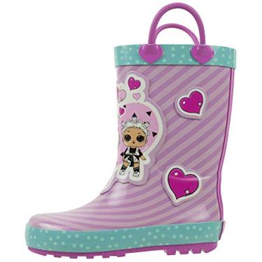 Imagem de L.O.L Surprise! Botas de chuva para meninas, chiques e frescos, 100% borracha, à prova d'água com alças para calçar facilmente, de 2 a 10 anos, Roxa, 2-3 Little Kid