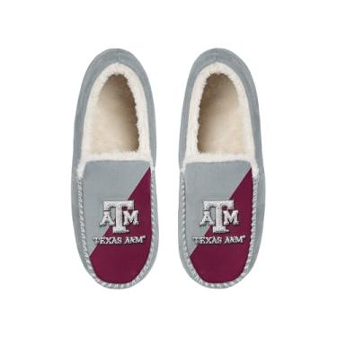 Imagem de FOCO Chinelo mocassim unissex unissex licenciado oficialmente com logotipo colorido block, forro sherpa, Texas A&M Aggies, 9-10 Women/7-8 Men