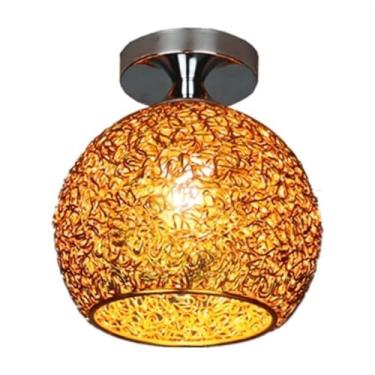 Imagem de Lustre de escada com fio de alumínio, luminária de teto semi-embutida, luminária moderna e criativa próxima ao teto, luminária para vestiário, sala de estar, restaurante, cozinha (cor