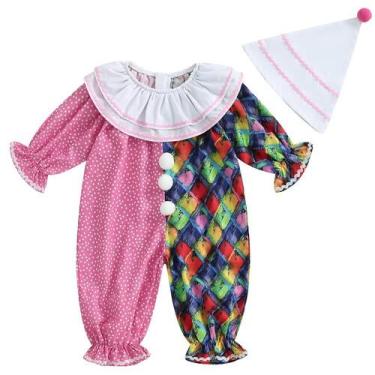 Imagem de Macacão infantil Pudcoco Halloween Clown Macacão 12-18M