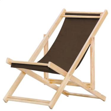 Imagem de Espreguiçadeira Dobrável Madeira Natural Piscina 118,5 cm - MHM Móveis