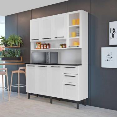 Imagem de Cozinha Compacta em Aço 8 Portas 2 Gavetas 140cm Florença Itatiaia Branco