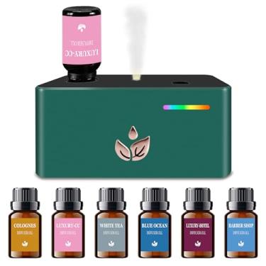 Imagem de Shonoppy Difusor de óleo essencial com 6 peças de óleos aromáticos de fragrância mista, difusor de ar recarregável sem água para aromaterapia com 3 modos de pulverização para casa, escritório, hotel