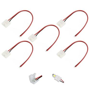 Imagem de 5 Cabo Conector Rabicho Fita Led 2 Vias Monocor 10mm 5050