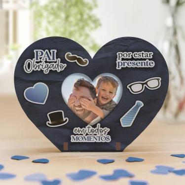 Imagem de Kit 50 Lembranças Dia Dos Pais Coração e Chaveiro - Bazar Dos Quadros,