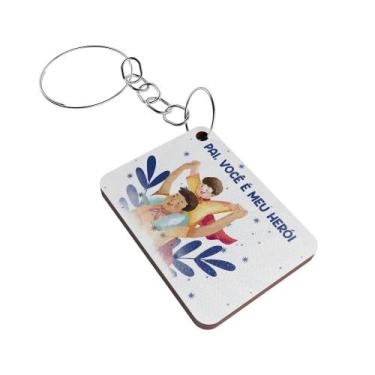 Imagem de Kit 50 Chaveiros para Lembrancinha do Dia dos Pais  MDF Branco - R9 De