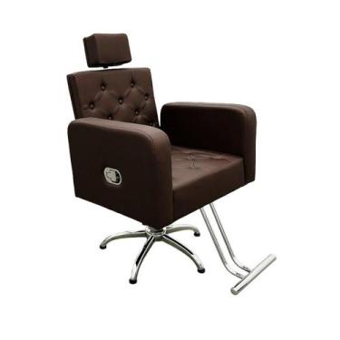 Imagem de Poltrona Cadeira Cabeleireiro Barbeiro Maquiagem Reclinável - DUARTS, 