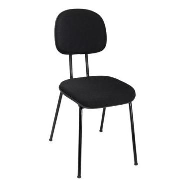 Imagem de Cadeira de Escritório Secretária Fixa Tecido J. Serrano Preta - Lumme