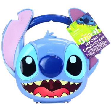 Imagem de Kit de Criatividade Disney Stitch com Giz de Cera Vibrante, Almofada de Tinta e Carimbos para Crianças a Partir de 3 Anos, Tara Toy, Azul