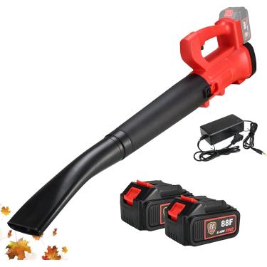 Imagem de Soprador De Folhas Sem Fio, Soprador De Folhas Elétrico Com 2 Baterias E Carregador De 21v 3.0ah, Soprador Axial Com Controle De 6 Velocidades, Sopradores Portáteis Leves Para Cuidar Do Gra