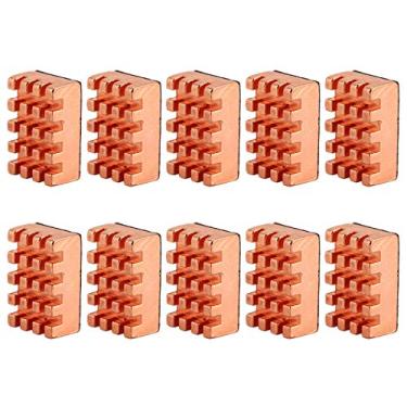 Imagem de Dissipador de Calor de Latão P15x5x10 de Alto Desempenho 10 Unidades de Fita Adesiva Térmica de Dentes Finos Dissipadores de Calor de CPU Aletas de Resfriamento de Latão Com